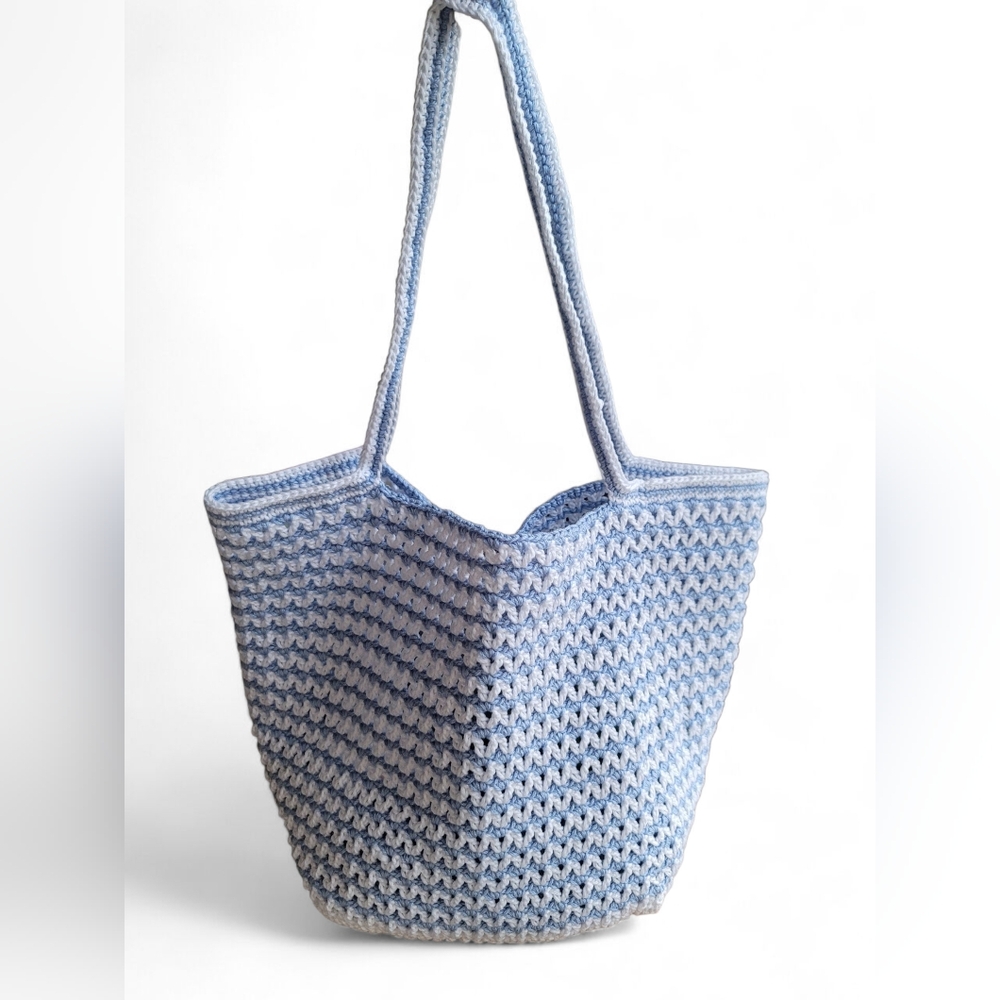 Hand Crafted Sky Blue Tote Bag